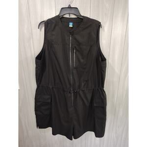 Women Stretch Tech Dry Quick Romper Black 2X Gothic Alternative Festival Plus